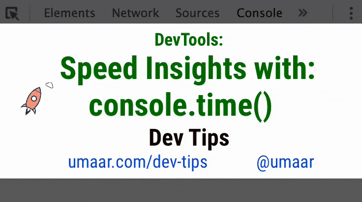 Get speed insights into your JS code with console.time