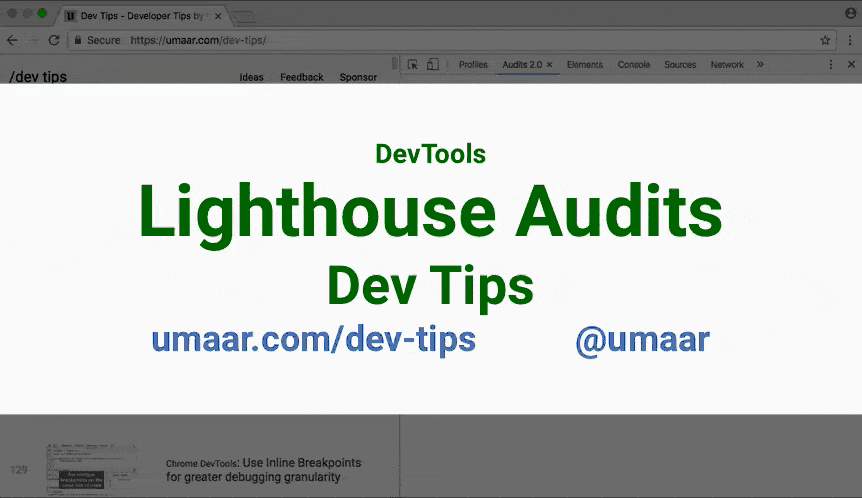 Improved Audits in DevTools using Lighthouse