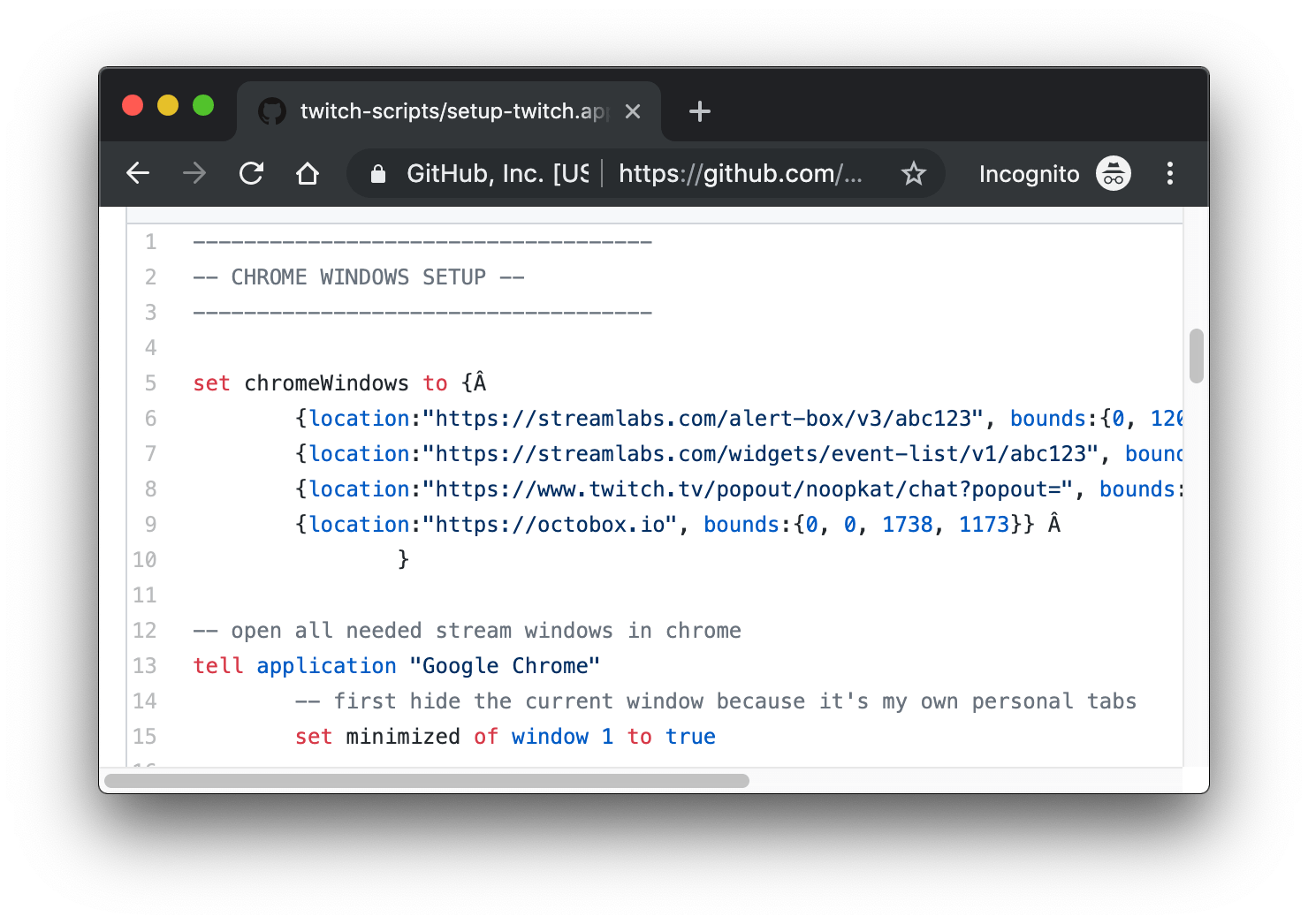 Twitch scripts code
