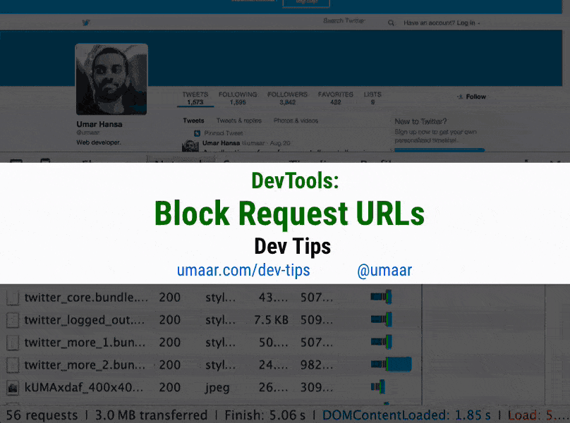 Block certain requests to see how a webpage works without CSS or Javascript