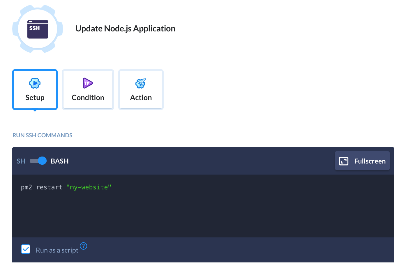 Buddy CI SSH action