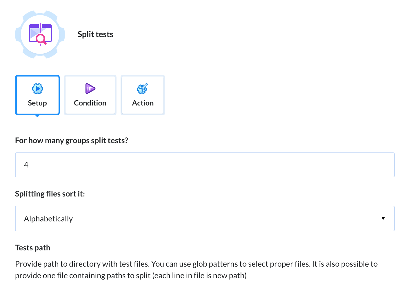 Buddy CI split tests action