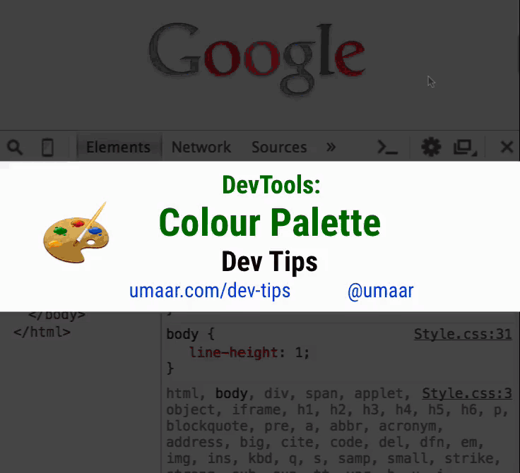 Pick a new colour from the DevTools generated colour palette