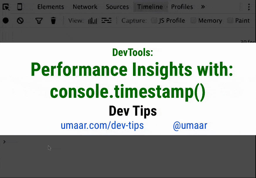 Get performance insights into your JS code with console.timeStamp