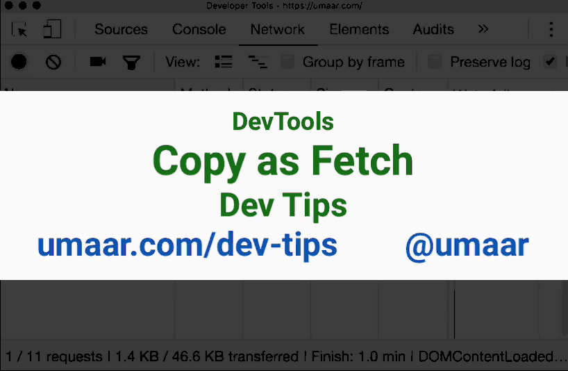 Improve your JavaScript code with the Copy as Fetch feature