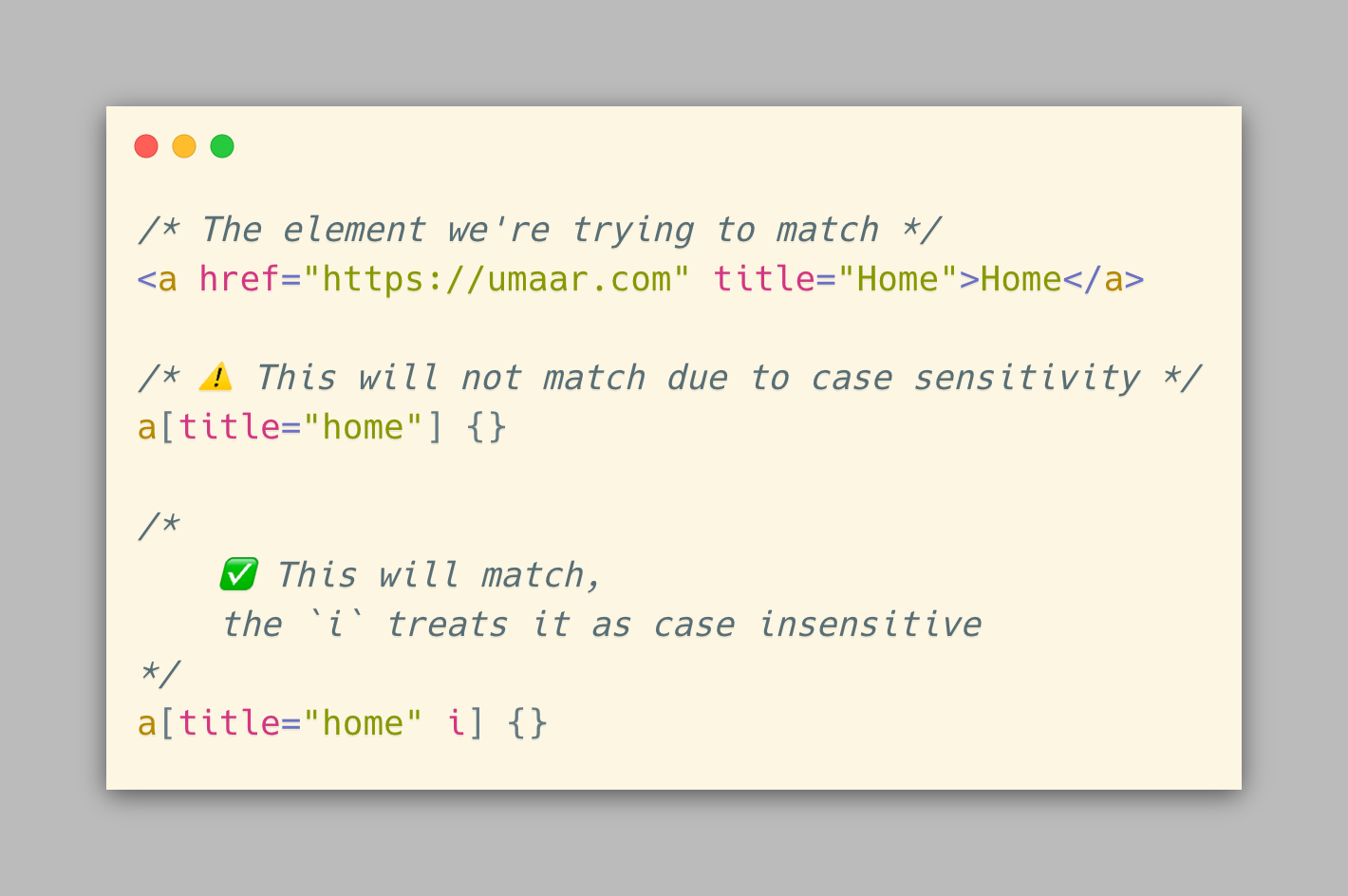 CSS Attribute Selector i operator