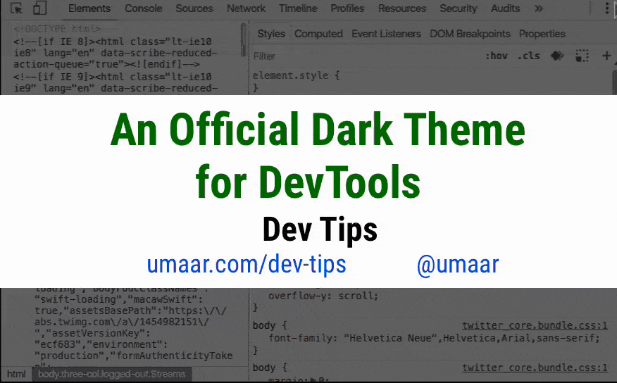 Try out the official DevTools dark theme