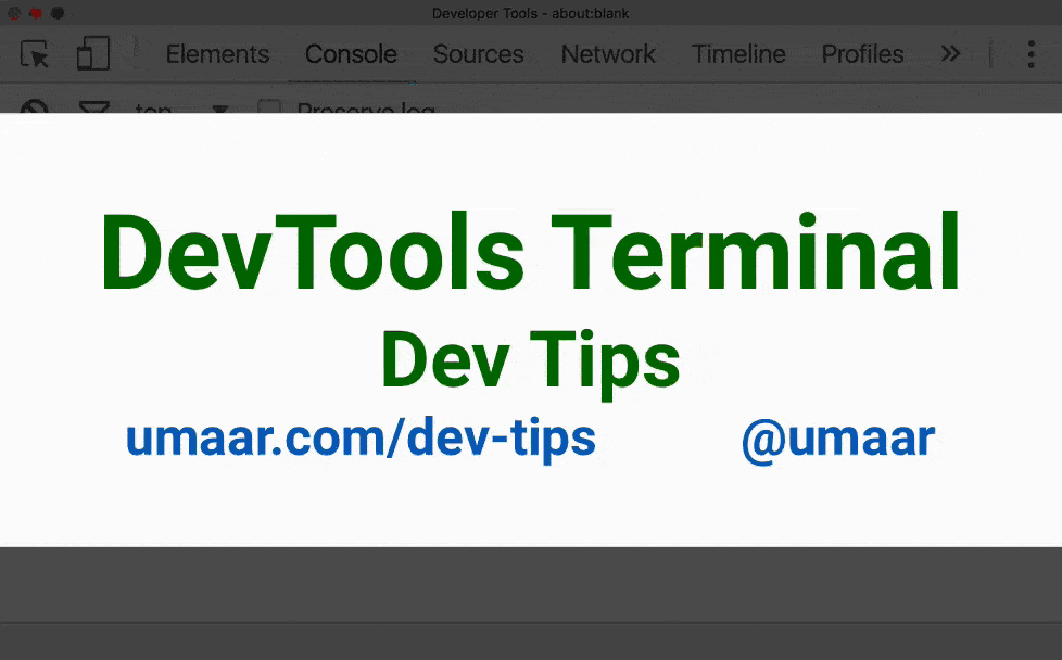 A built-in Terminal, use Git, start web servers, run your gulp tasks from within DevTools