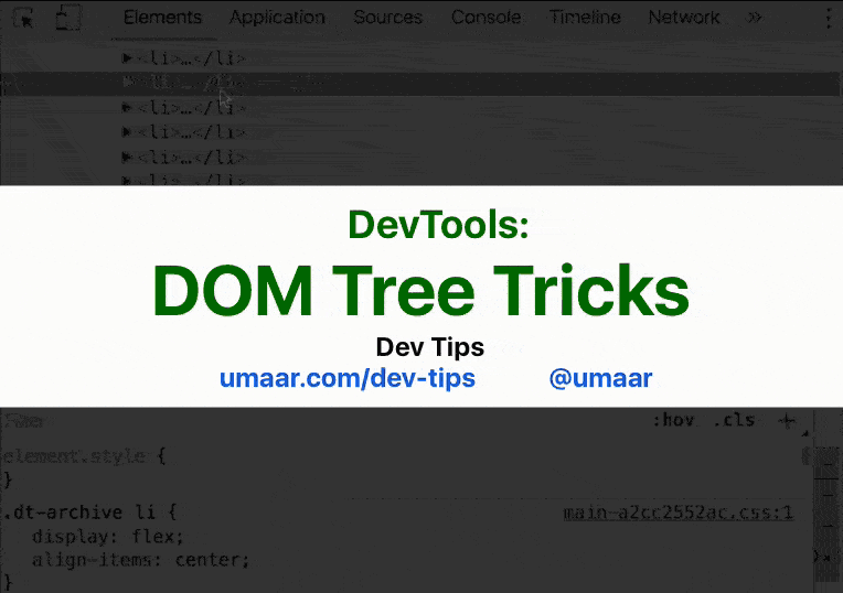 Here are three tricks you can use in the Elements Panel DOM tree