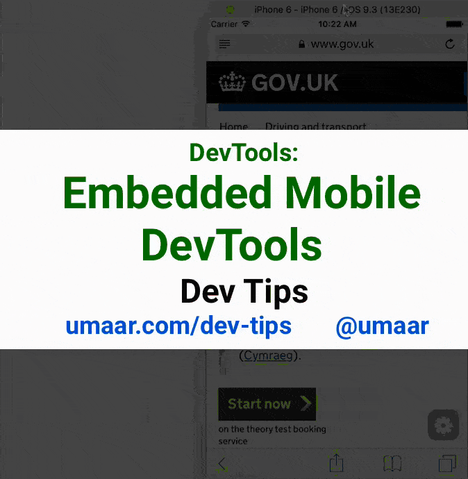 Use a specialised version of DevTools directly on a mobile device