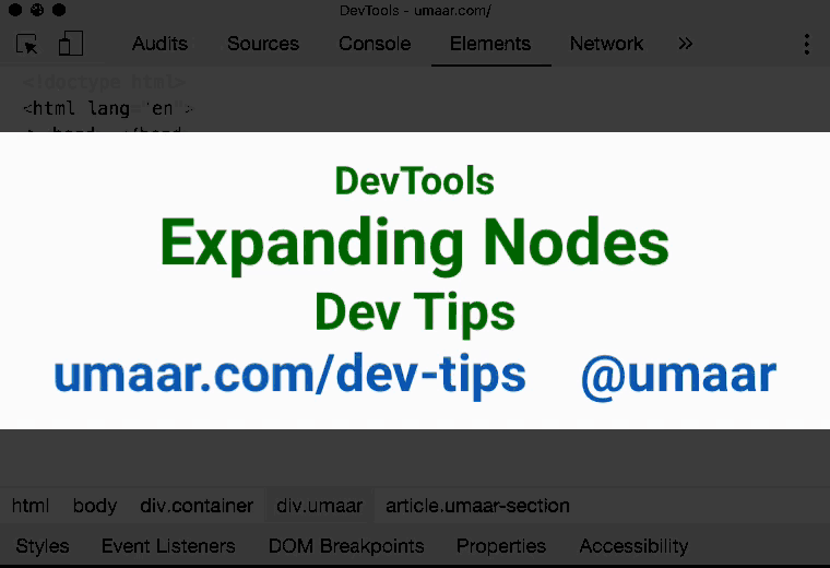 Multiple techniques to expand all child nodes in the DOM tree