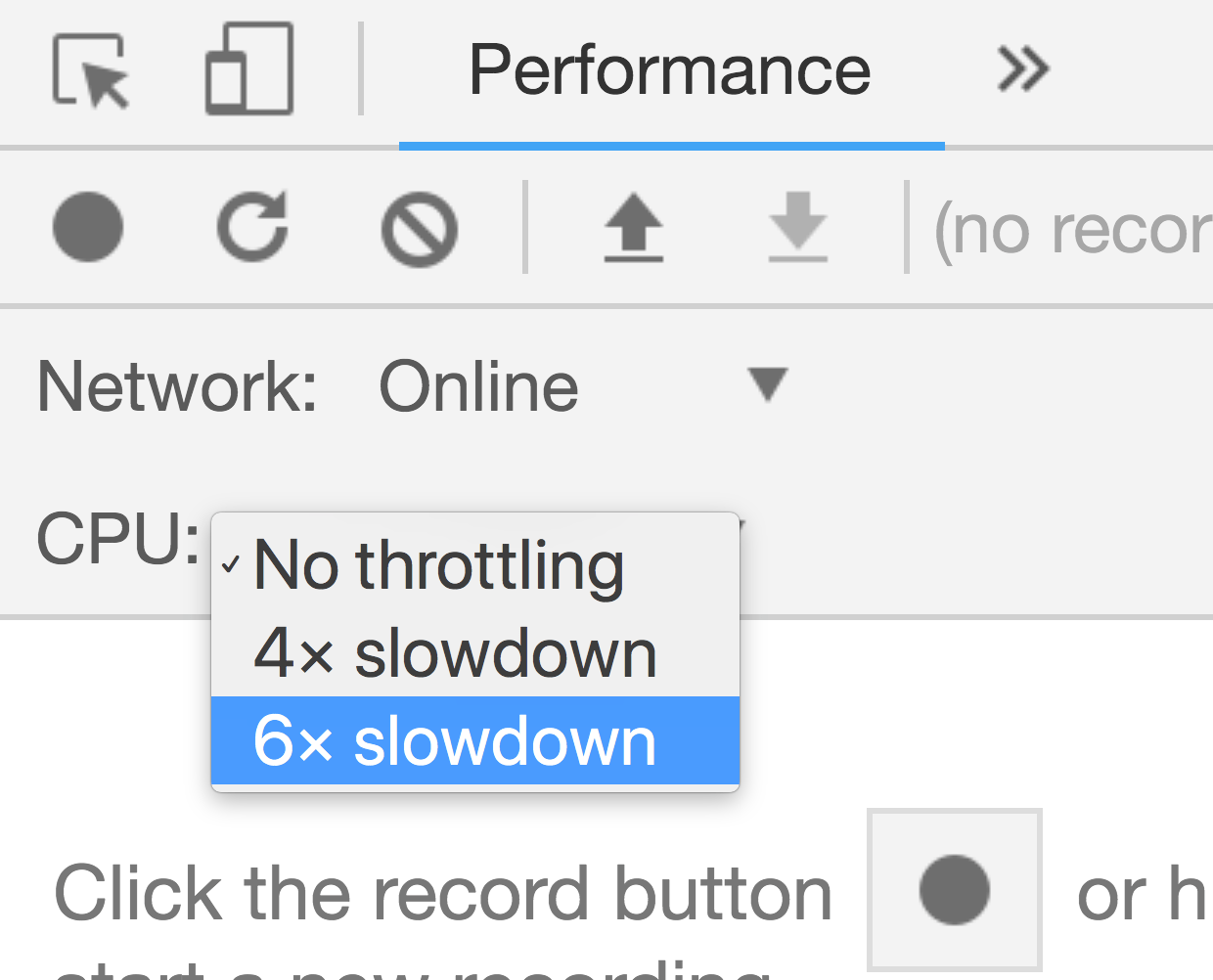 CPU Throttling in DevTools