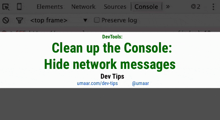 Hide network related errors in the Console Panel