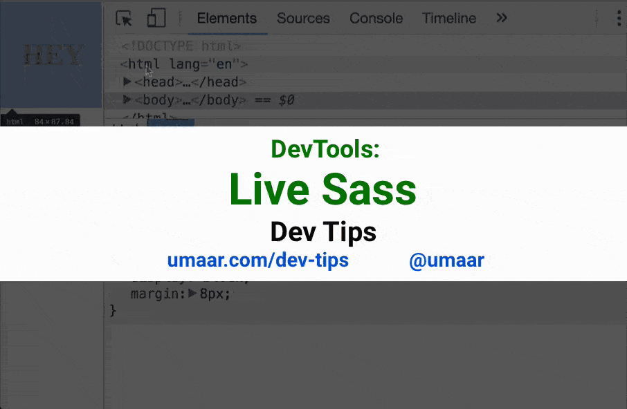 Edit Sass variables and more with Sass compilation in DevTools