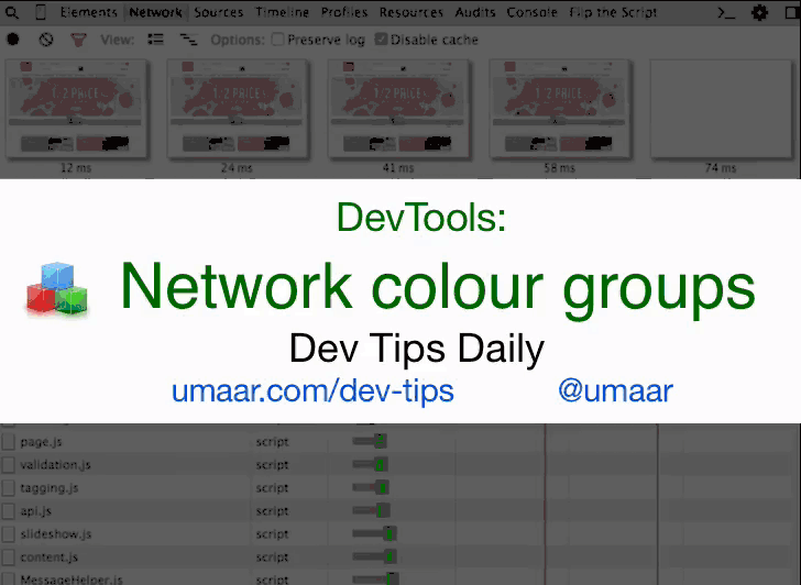 Use Network colour groups to easily identify a resource type