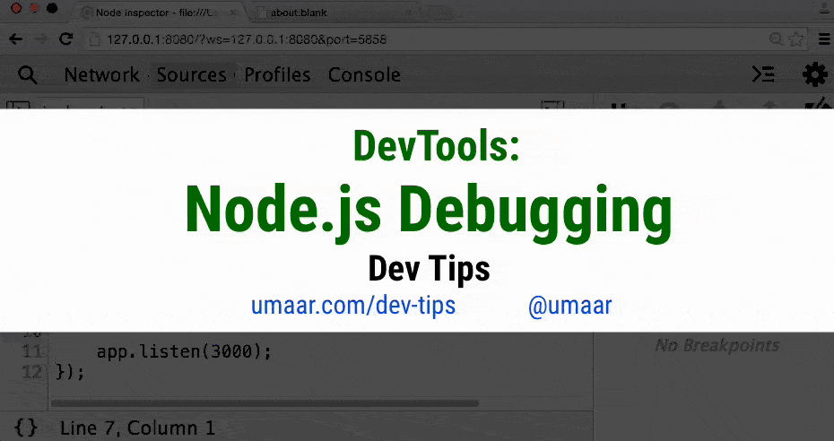 Debug Node.js code using remote debugging