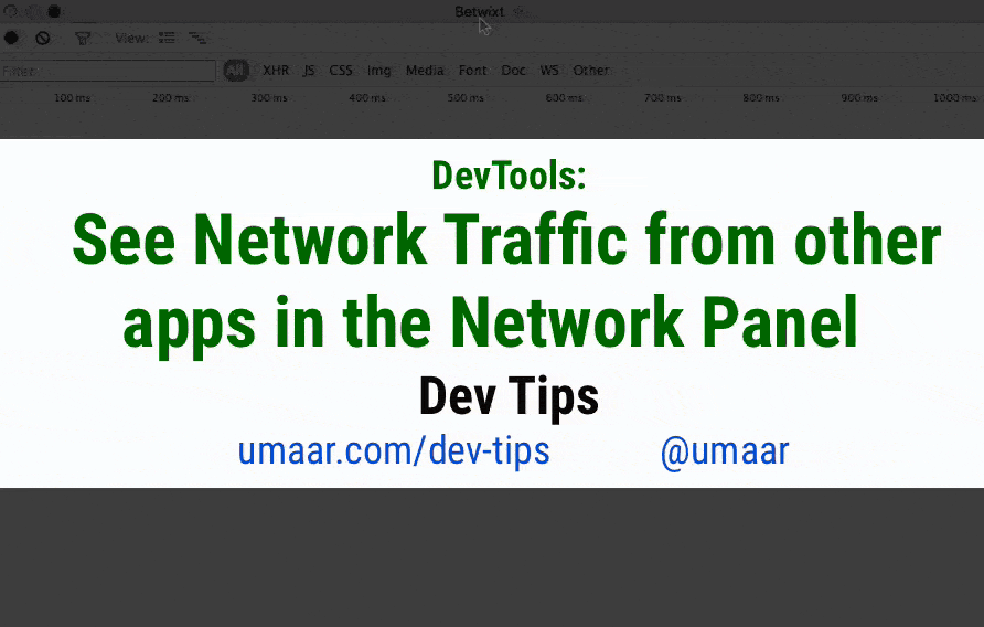 See network traffic from other apps in the Network Panel