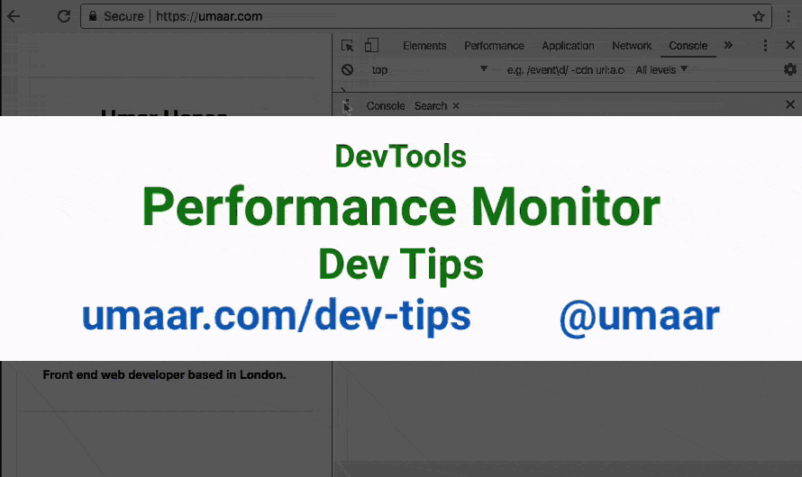 Live render performance metrics with the Performance Monitor