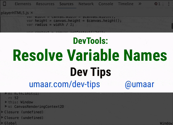 Resolve Variable Names when debugging using Source Maps