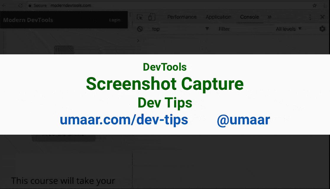 Capture Screenshot - Chrome DevTools - Dev Tips