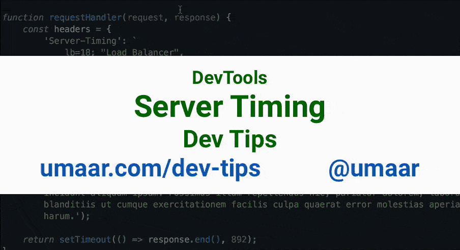 Your backend server timing performance, visualised in DevTools