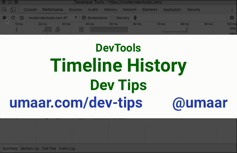 Compare the improvements to your page over time with the Timeline History feature