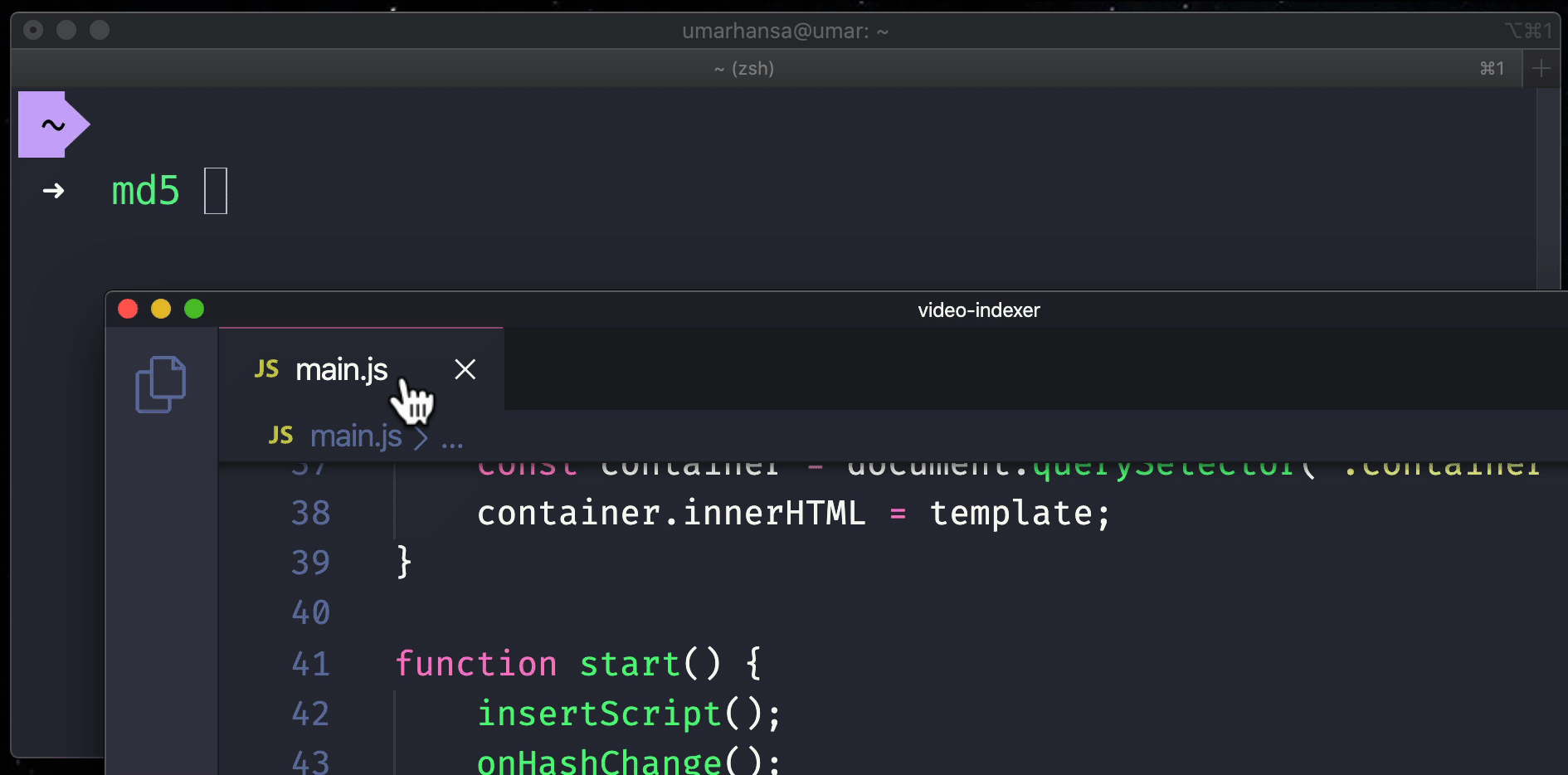 Drag a VS Code file tab into your terminal to get the absolute path