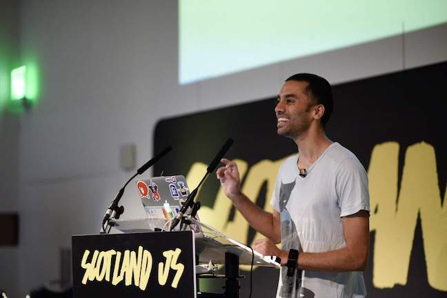 Umar speaking at Scotland JS